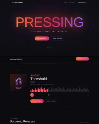 Independent Music Label Landing Page Template