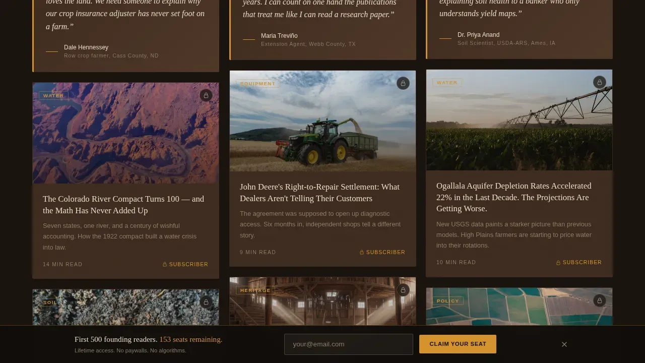 Farming News Blog Landing Page Template