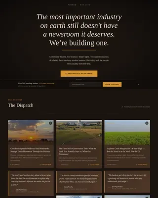Farming News Blog Landing Page Template