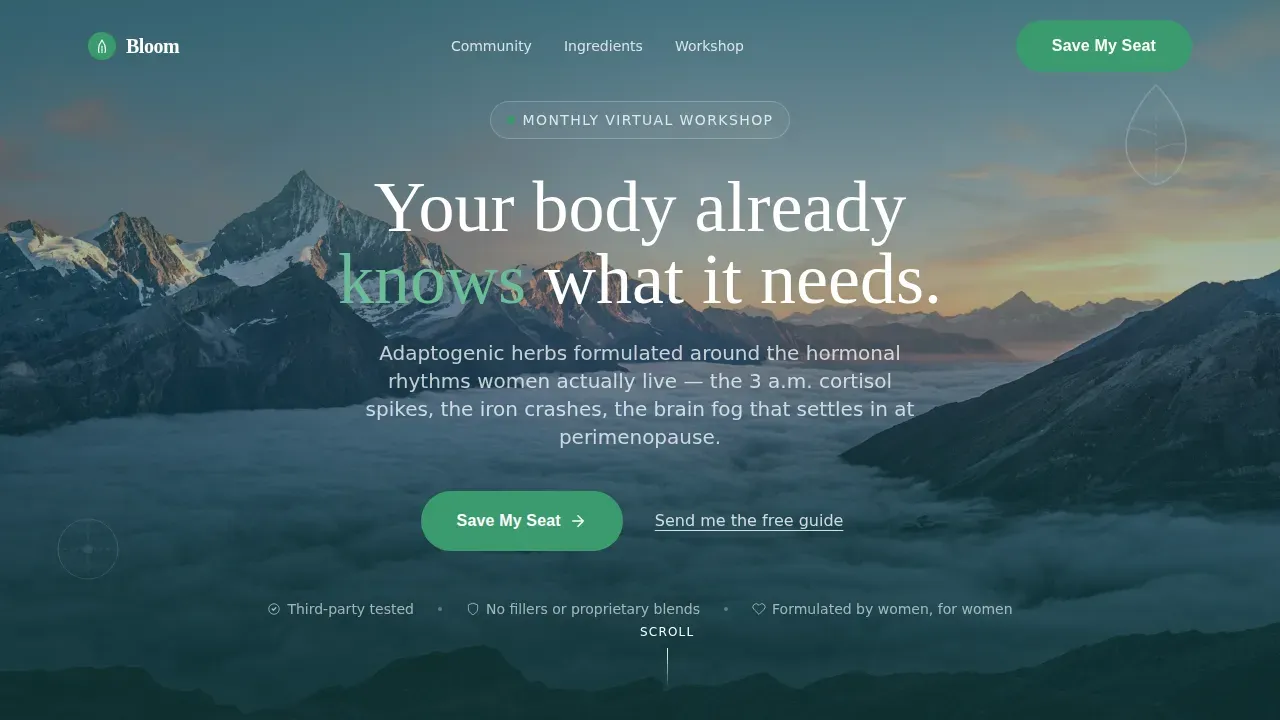 Adaptogenic Wellness Landing Page Template