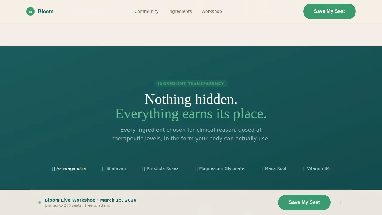 Adaptogenic Wellness Landing Page Template