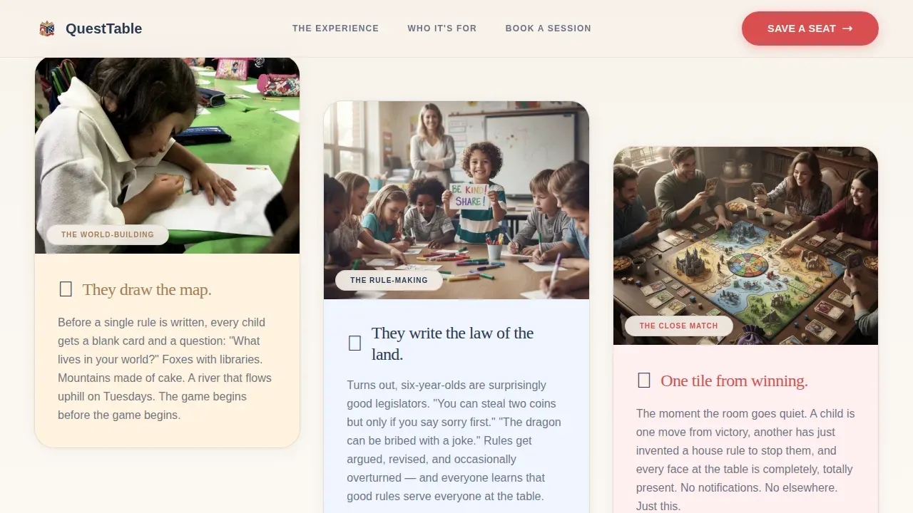Creative Tabletop Gaming Landing Page Template