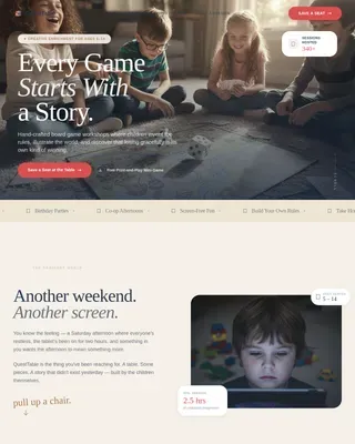 Creative Tabletop Gaming Landing Page Template