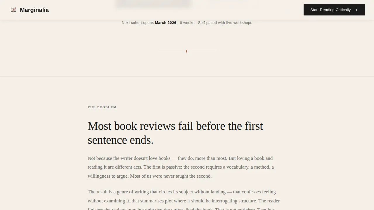 Immersive Literary Analysis Landing Page Template