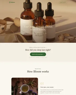 Botanical Wellness Box Landing Page Template
