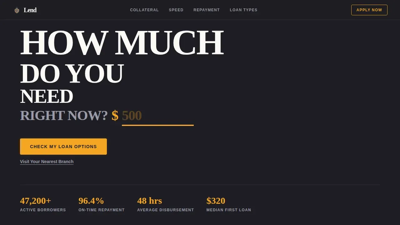 Instant Financing Marketplace Landing Page Template