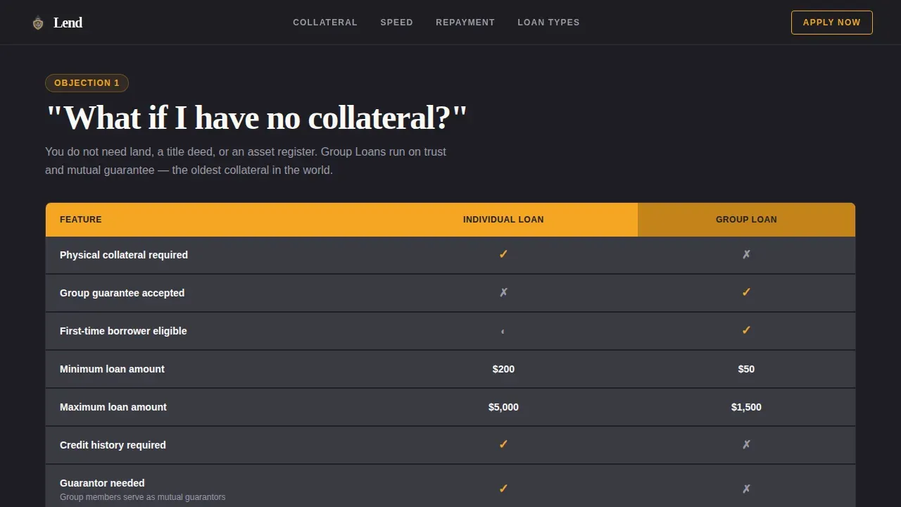 Instant Financing Marketplace Landing Page Template
