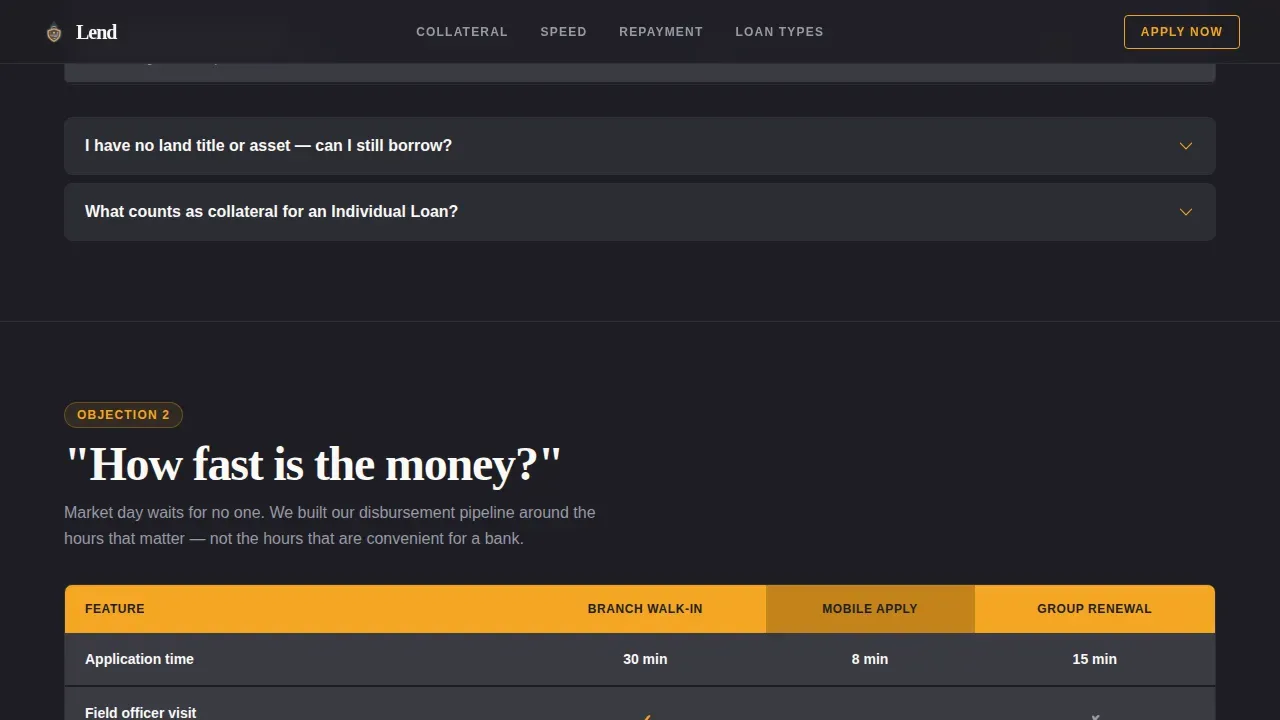 Instant Financing Marketplace Landing Page Template