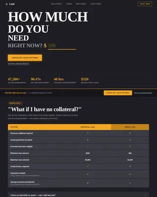 Instant Financing Marketplace Landing Page Template