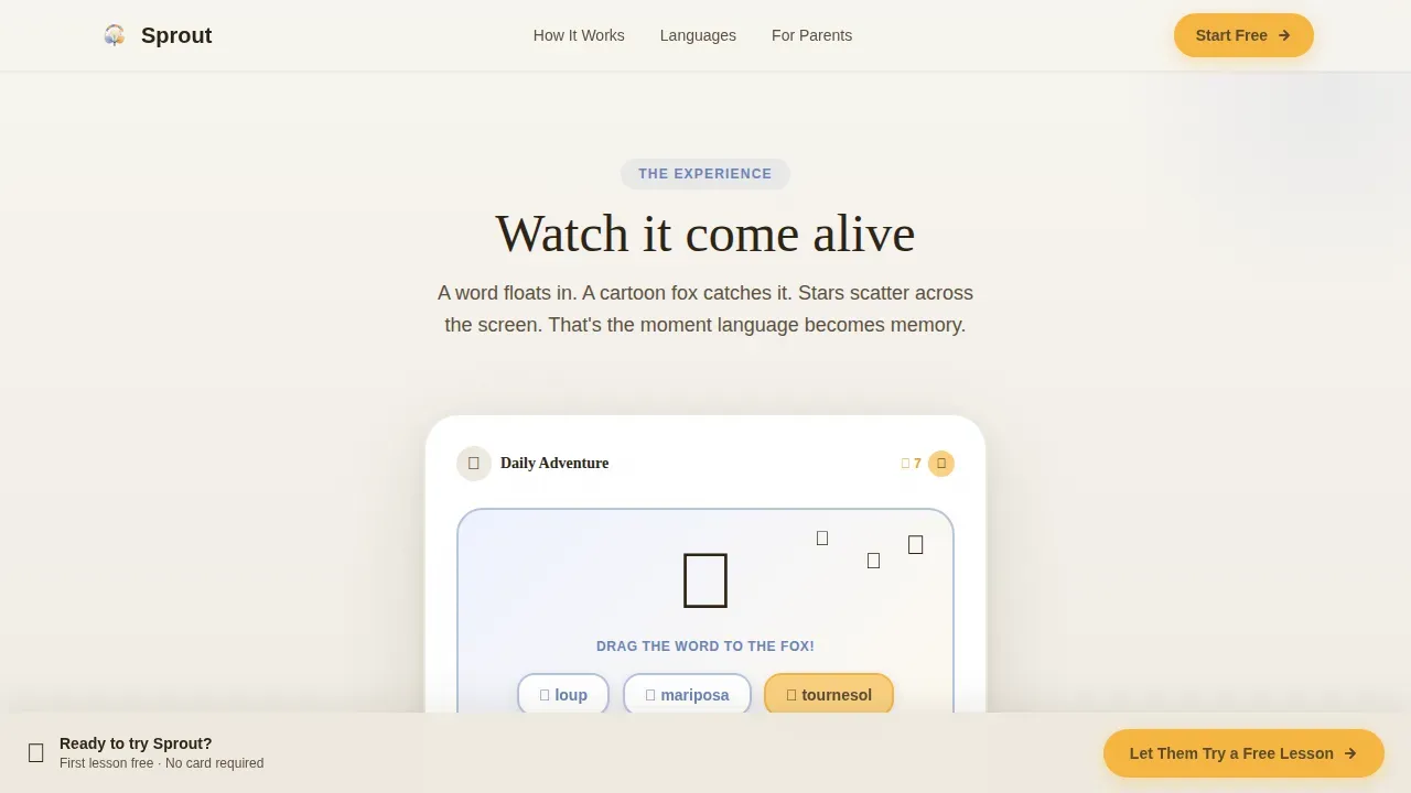 Language Learning Landing Page Template