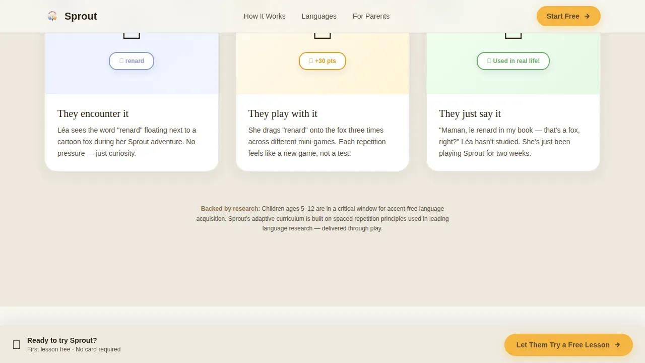 Language Learning Landing Page Template