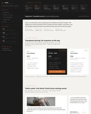 Proven Farrier Booking Landing Page Template