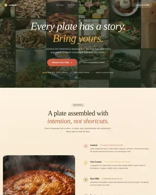 Authentic Malaysian Cuisine Event Landing Page Template