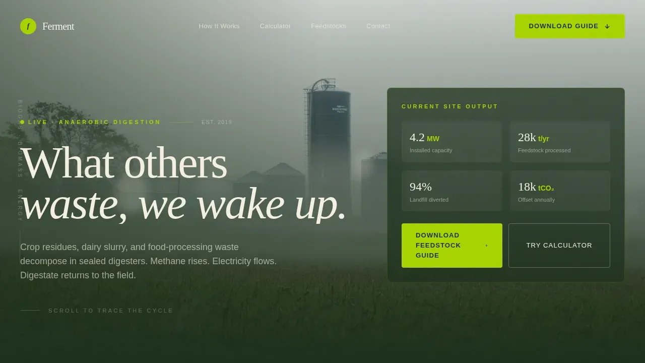 Renewable Energy Company Cost Calculator Website Template
