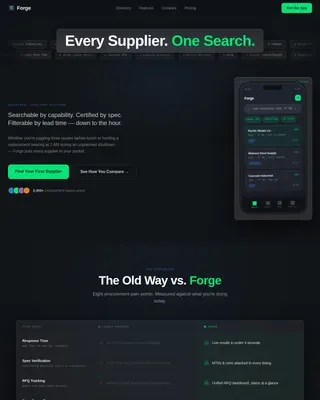 Industrial Supplier Marketplace Landing Page Template