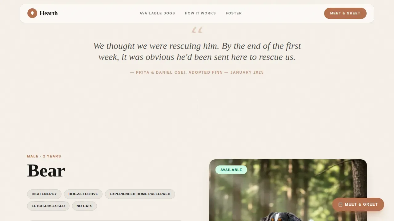 Dog Premium Booking Website Template