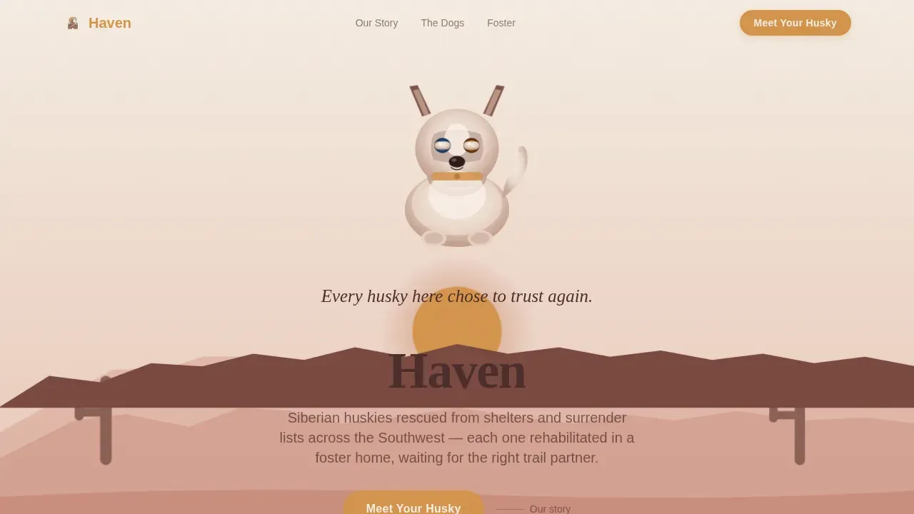 Heartfelt Husky Adoption Landing Page Template