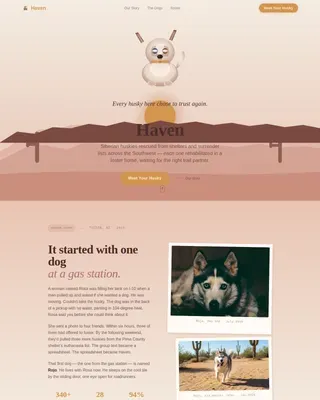 Heartfelt Husky Adoption Landing Page Template