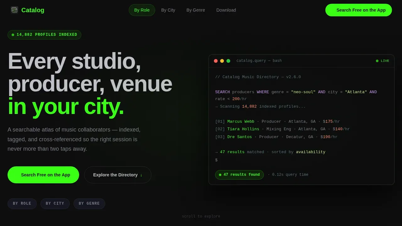 Discover Music Collaborators Landing Page Template