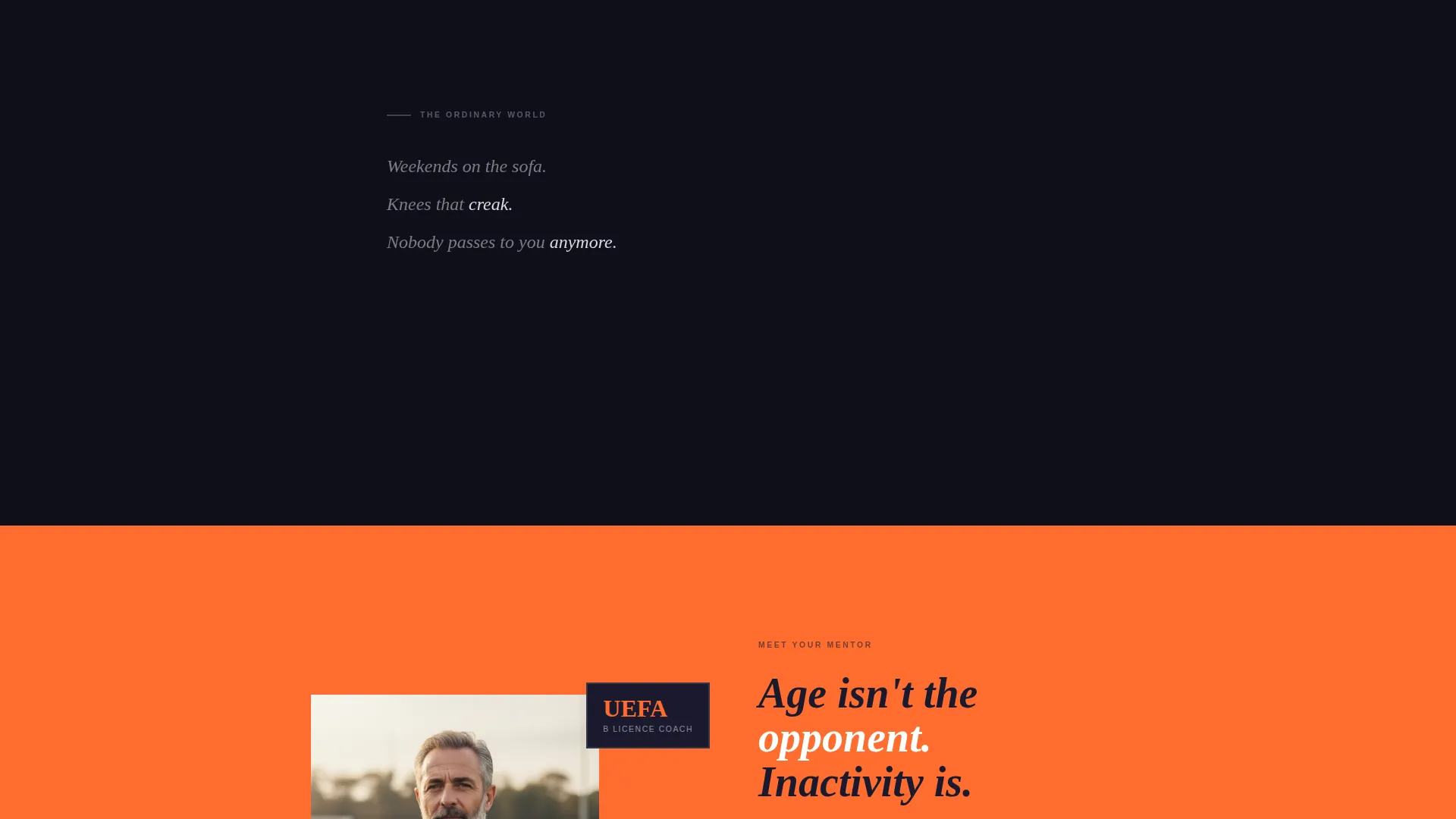 Senior League Landing Page Template | Five-a-Side