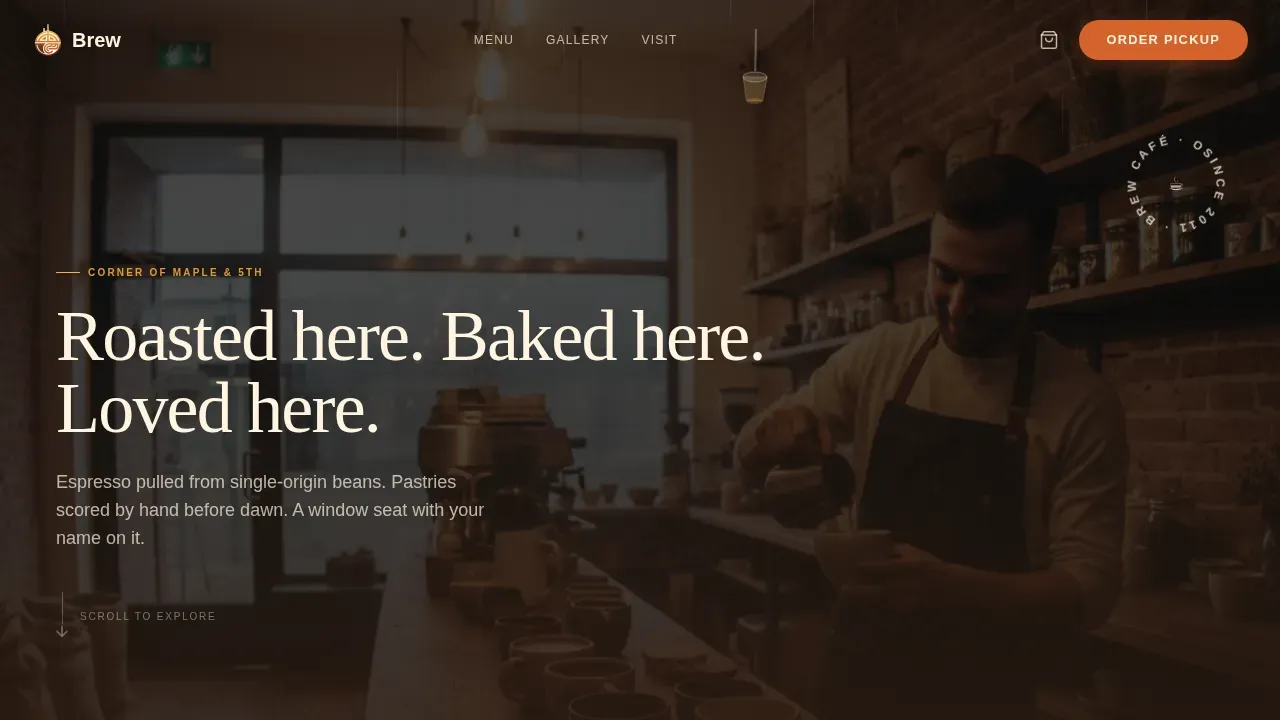 Artisan Café Gallery & First-Sip Experience Website Template