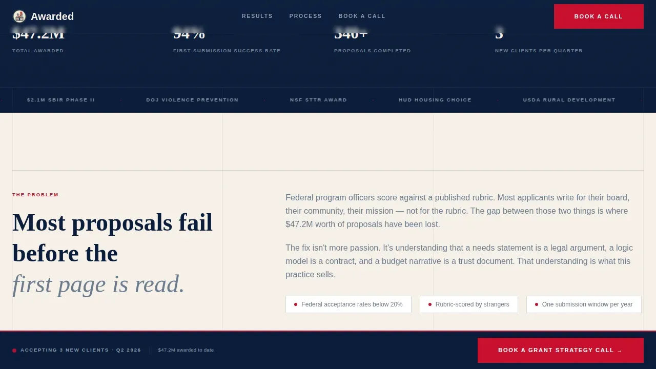 Grant Writer Booking Website Template