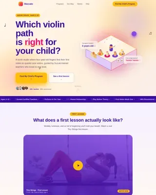Kids Violin Academy Landing Page Template