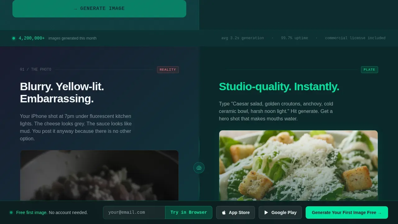 Smart Culinary Photography Landing Page Template