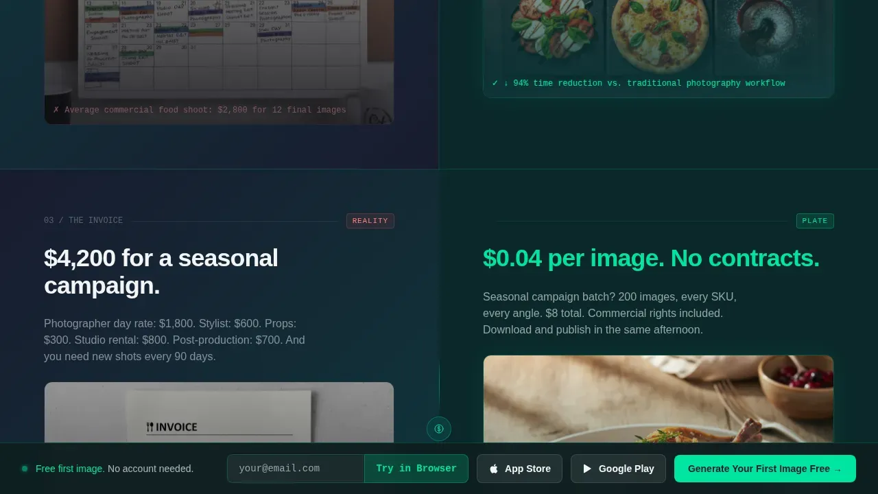 Smart Culinary Photography Landing Page Template