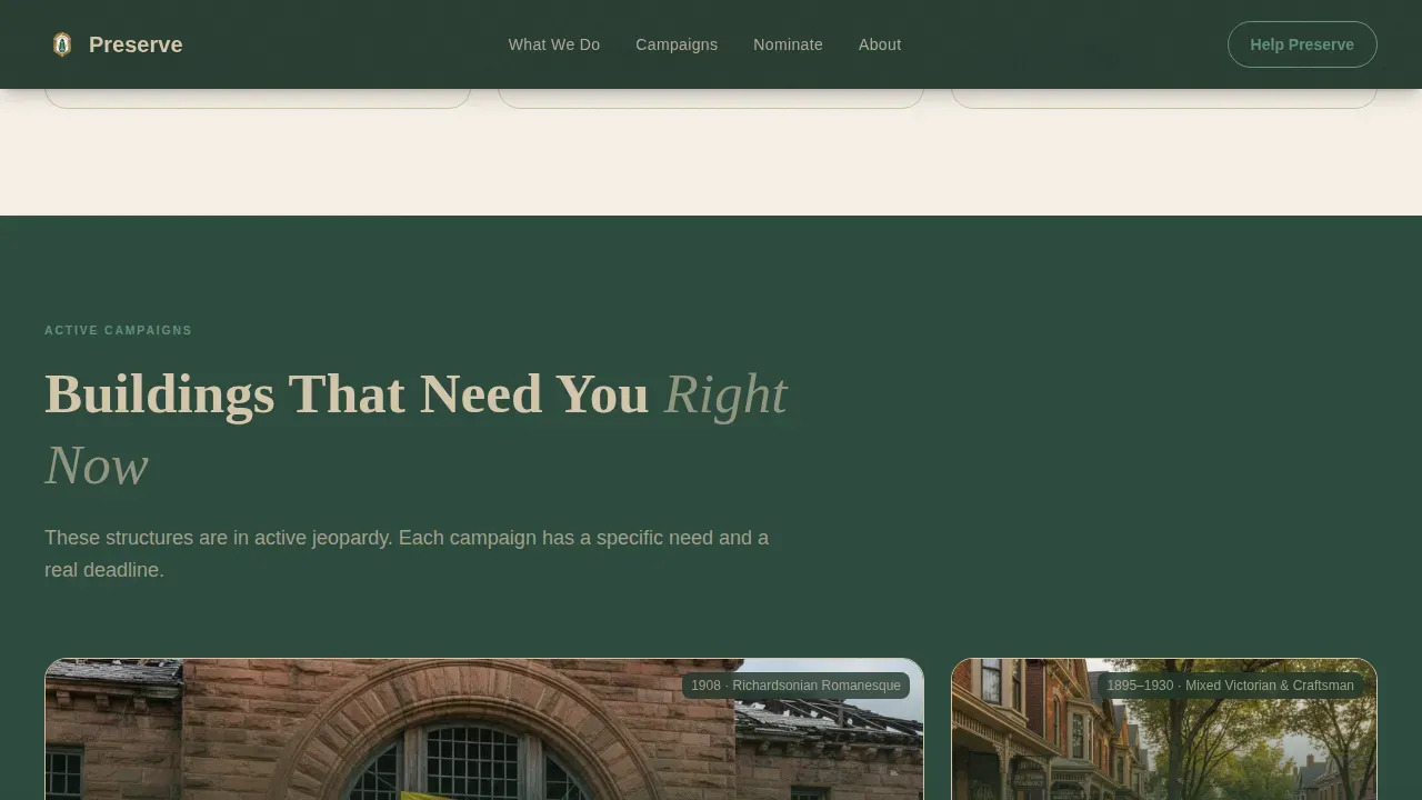 Historic Preservation Government Education Website Template