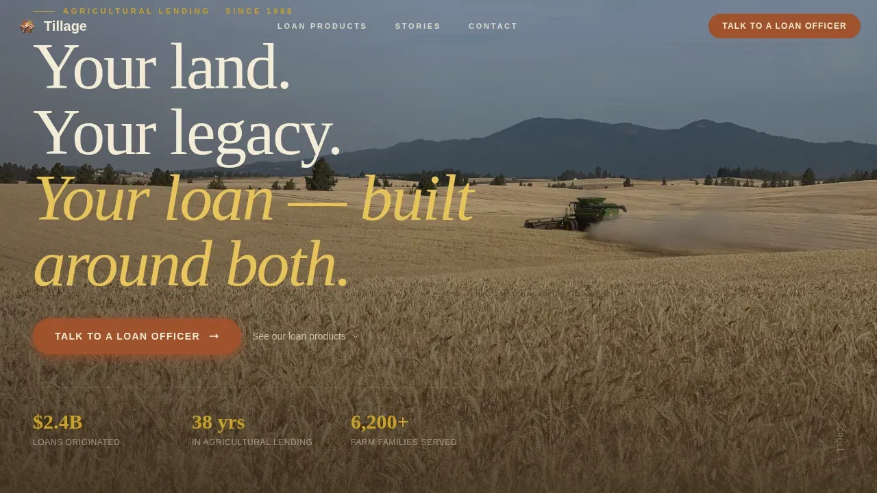 Sustainable Farm Financing Landing Page Template