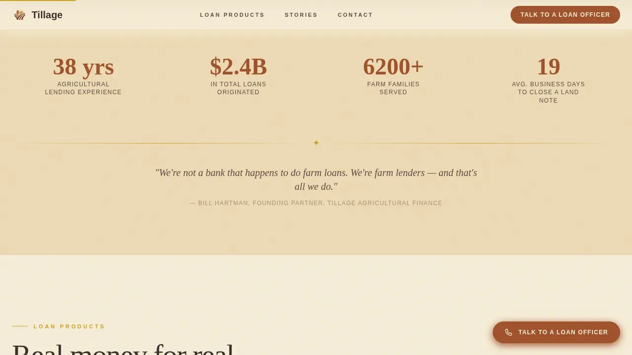 Sustainable Farm Financing Landing Page Template