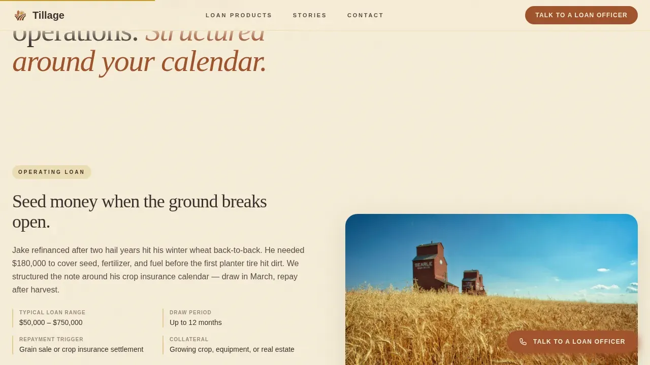 Sustainable Farm Financing Landing Page Template