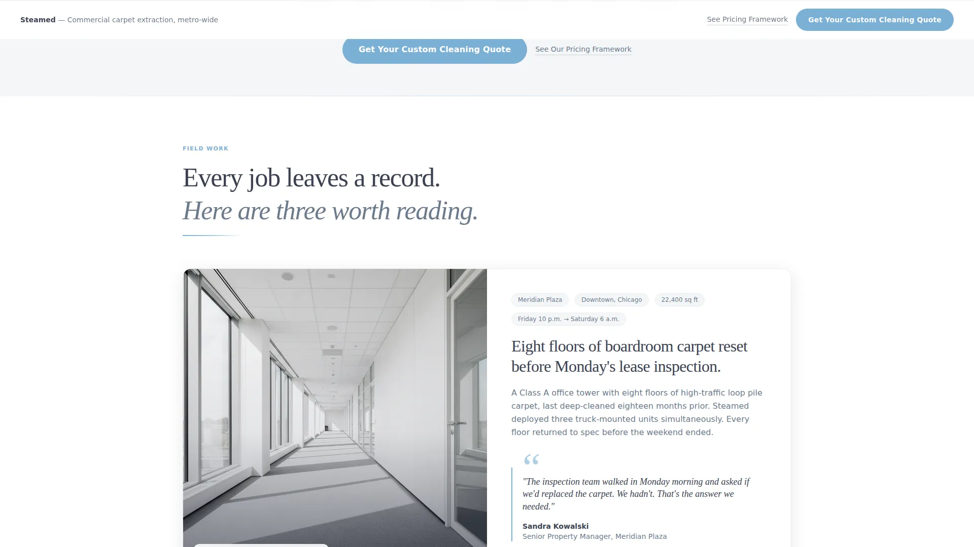 Commercial Carpet Cleaning Landing Page Template