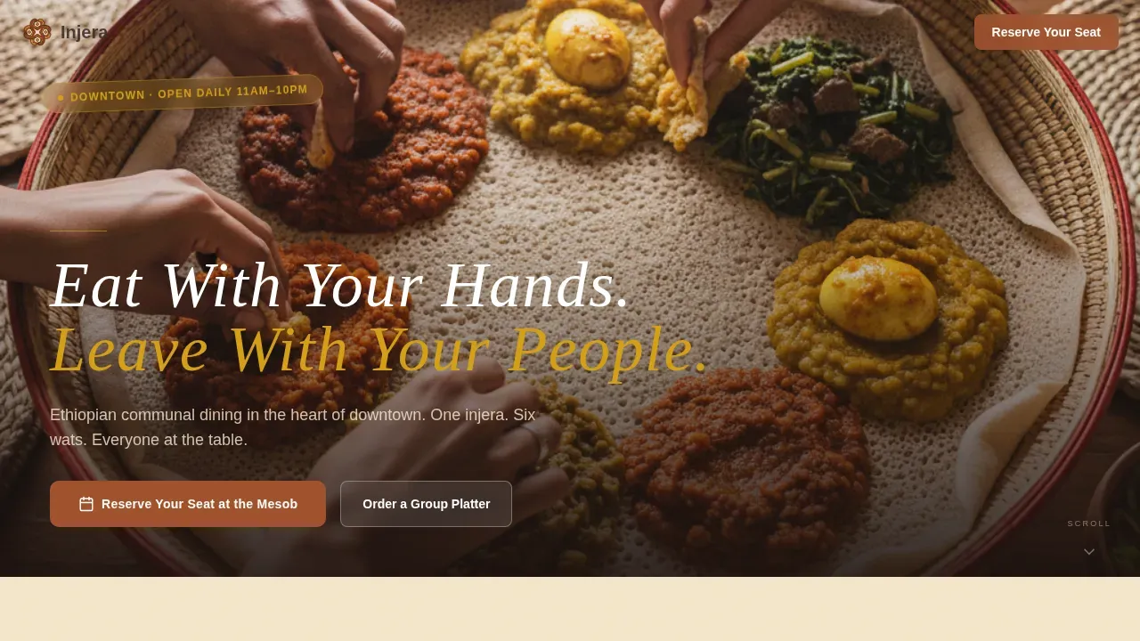 Authentic Eritrean Catering Landing Page Template