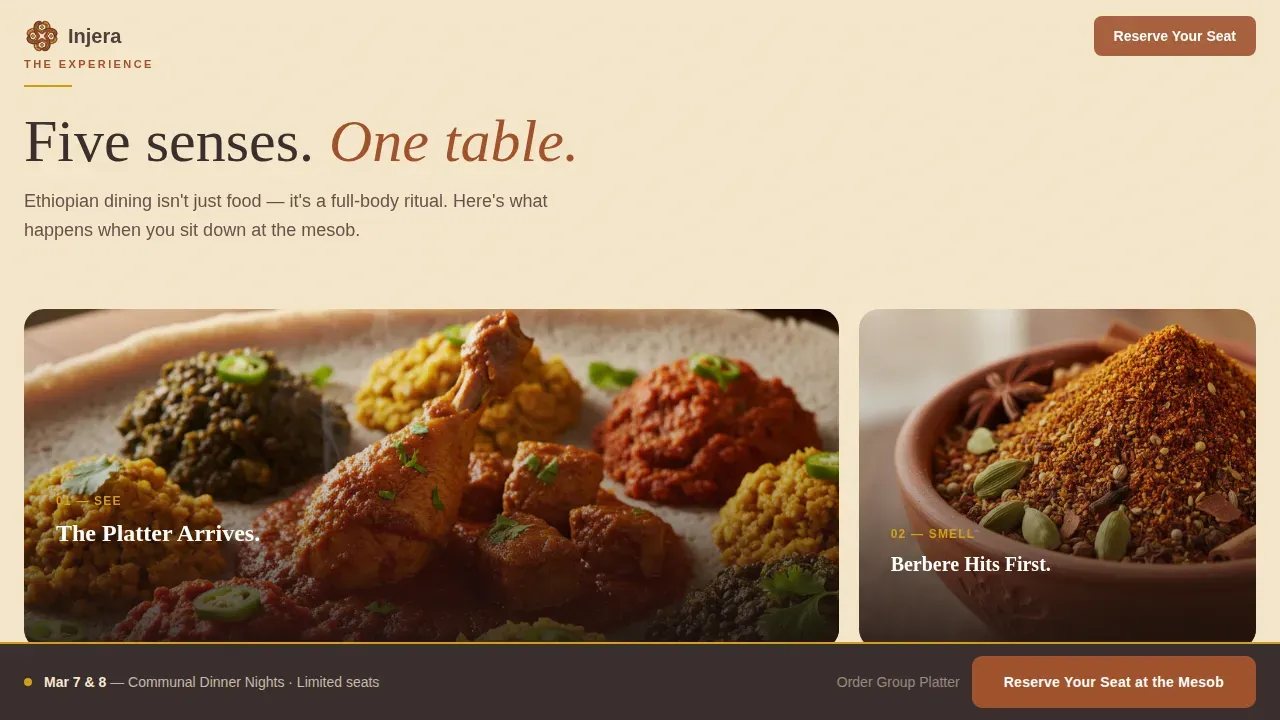 Authentic Eritrean Catering Landing Page Template
