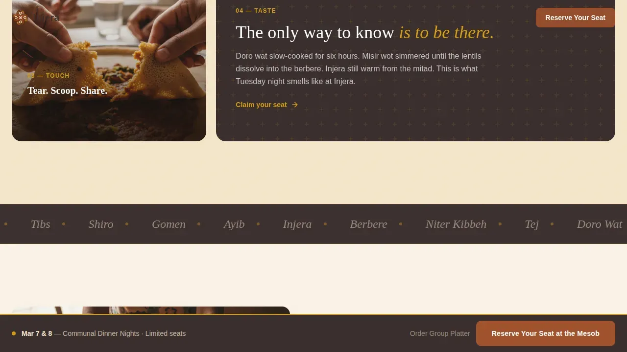 Authentic Eritrean Catering Landing Page Template