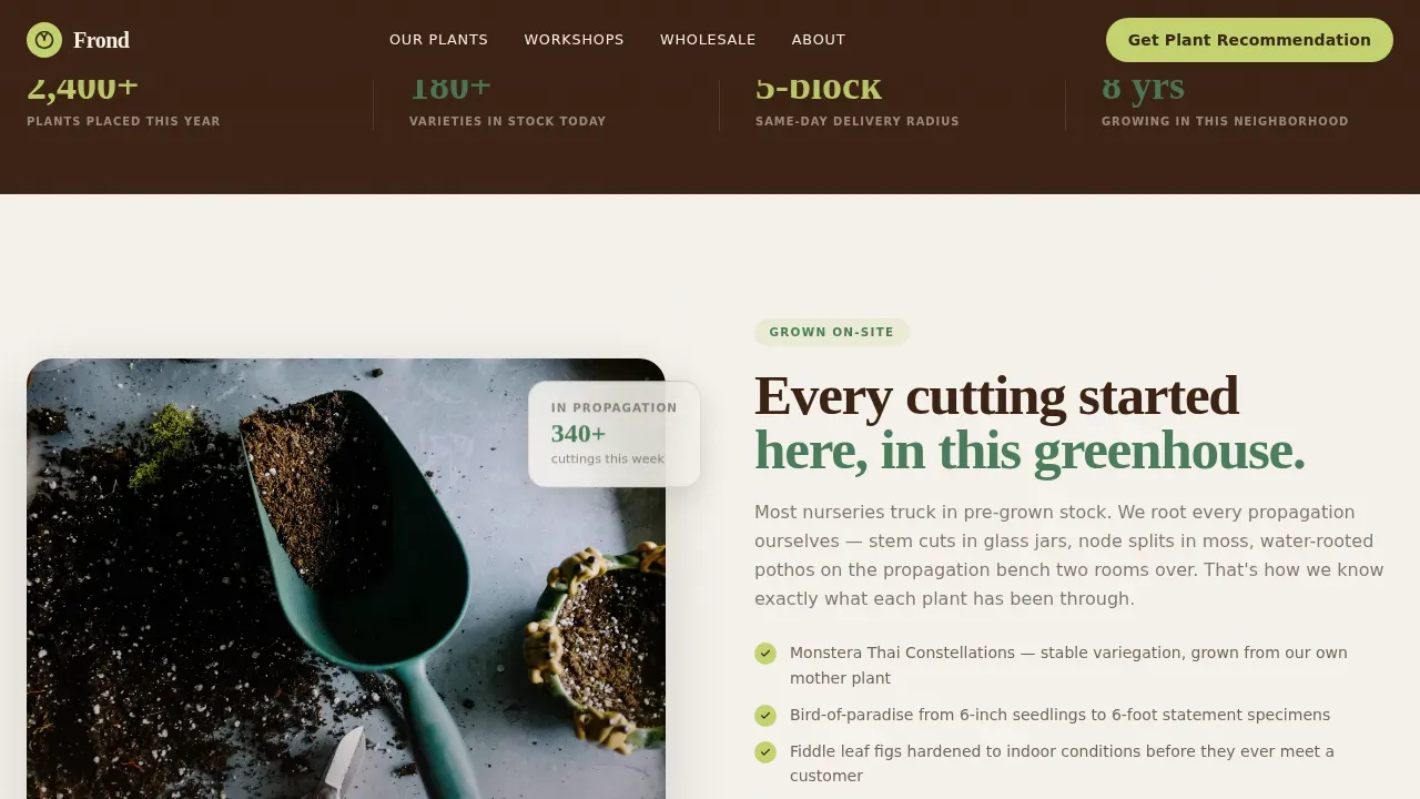 Nursery & Plant Farm Professional Website Template