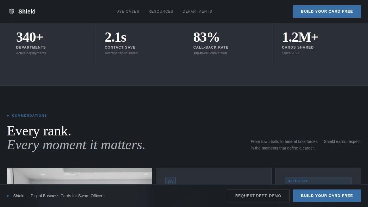 Police Officer Profile Professional Website Template