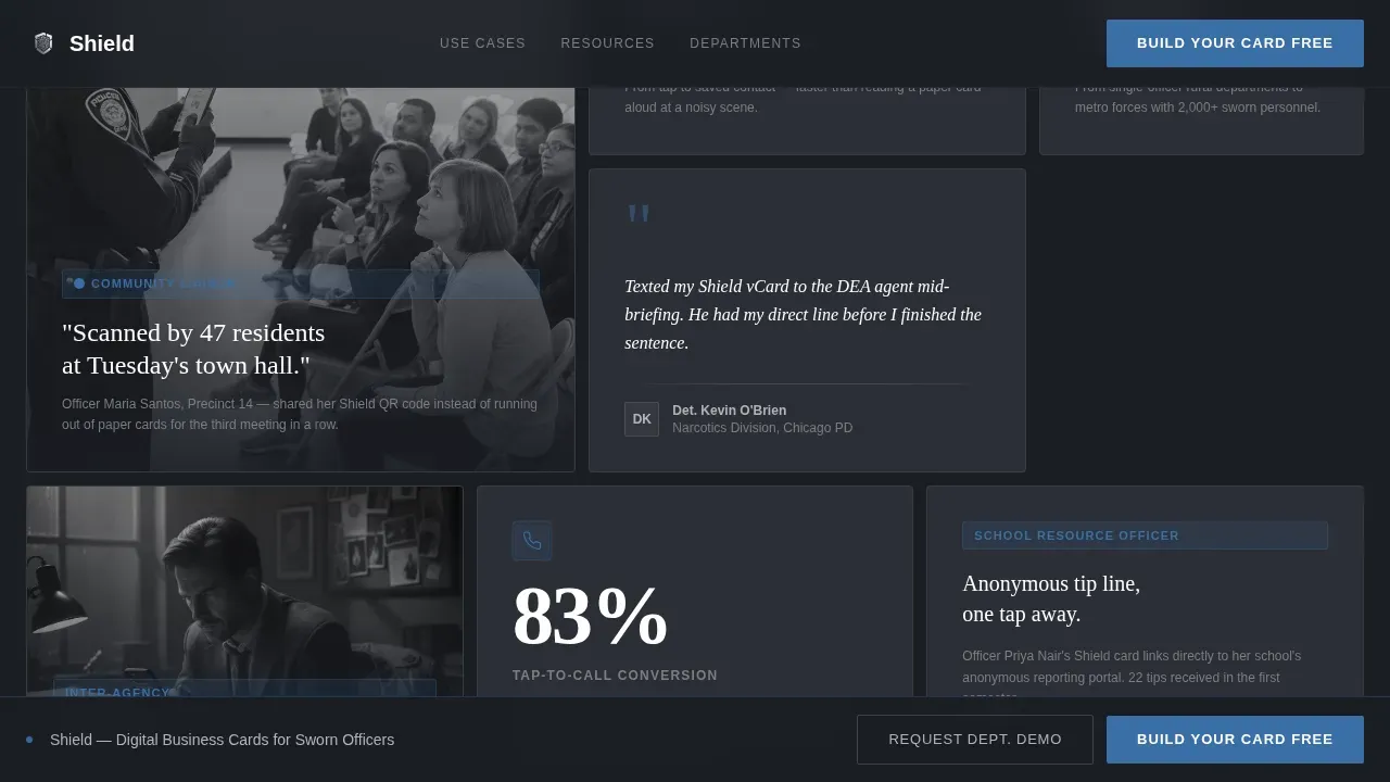 Police Officer Profile Professional Website Template