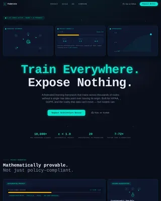 Federated Learning Technology Reviews Website Template