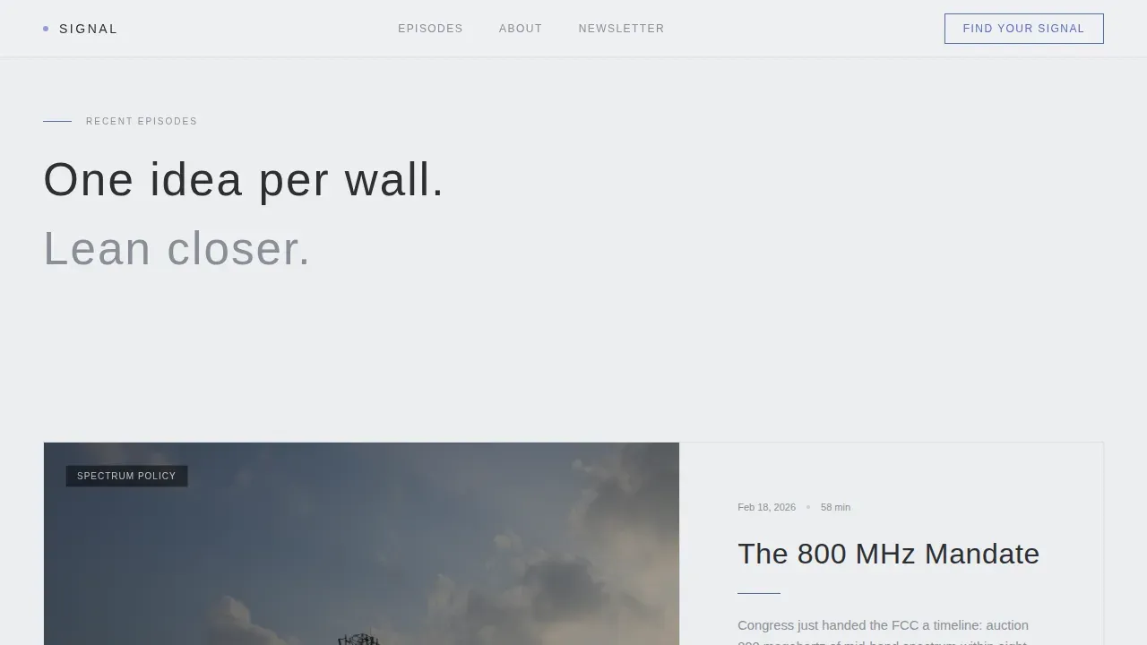 Luxe Minimal Telecom Podcast Landing Page Template