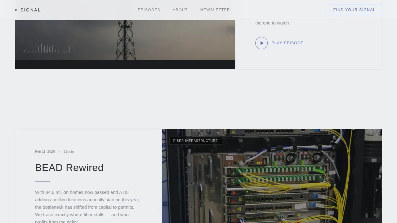 Luxe Minimal Telecom Podcast Landing Page Template