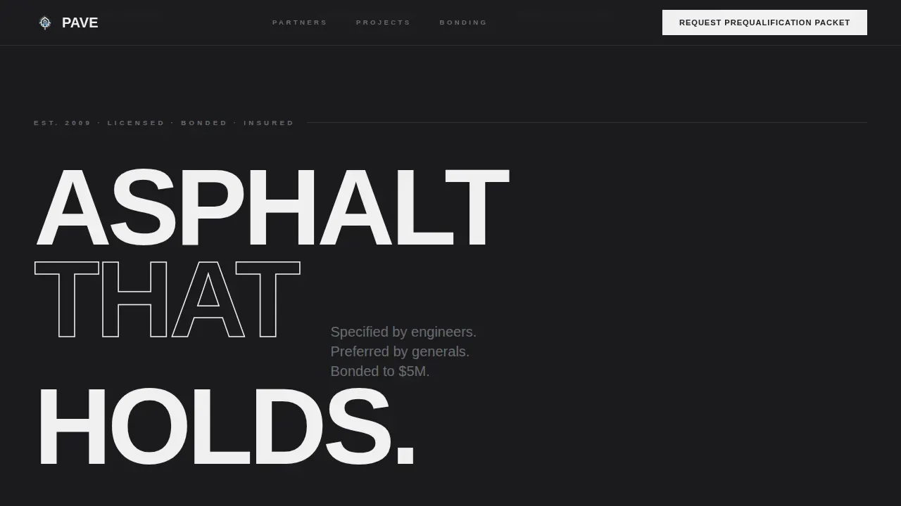 Licensed Asphalt Contractor Landing Page Template