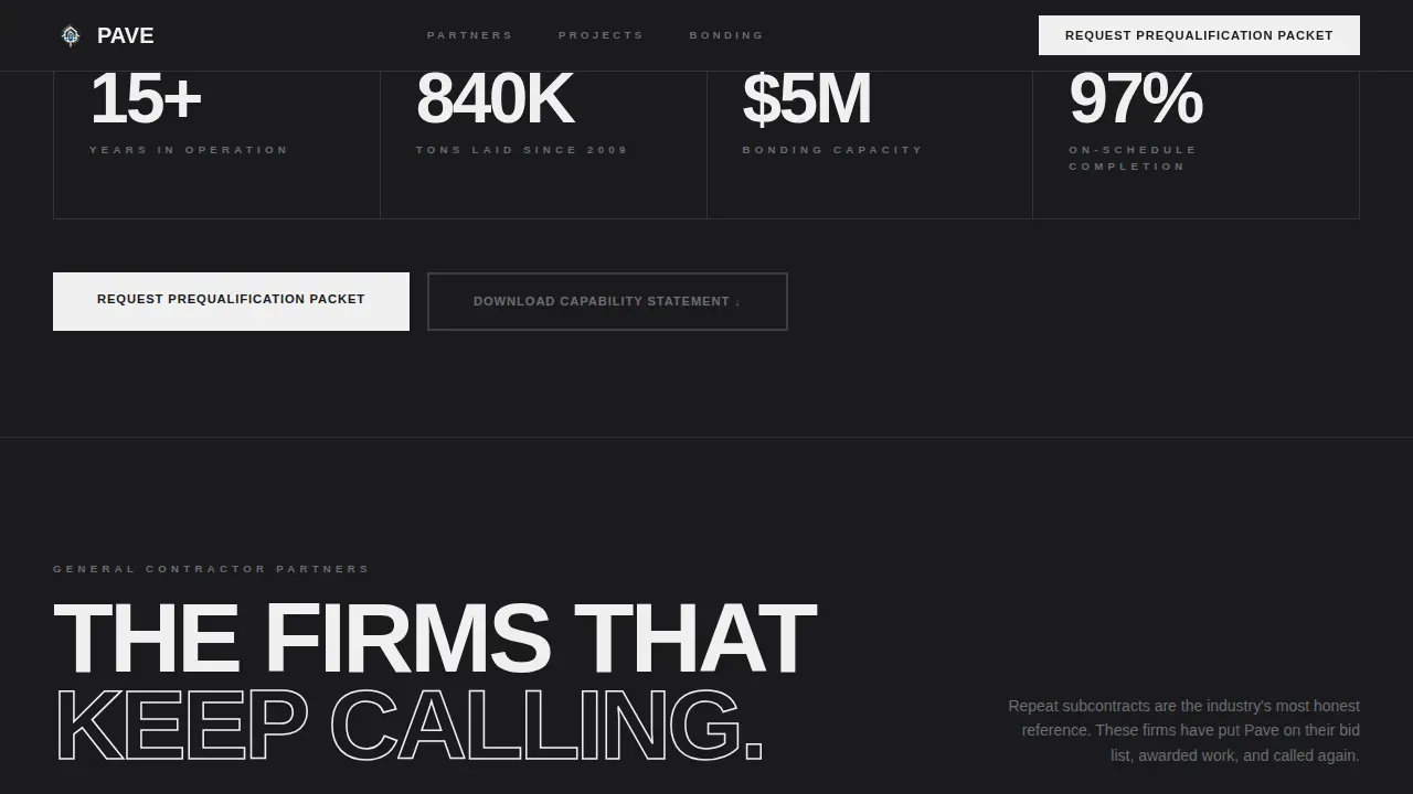 Licensed Asphalt Contractor Landing Page Template