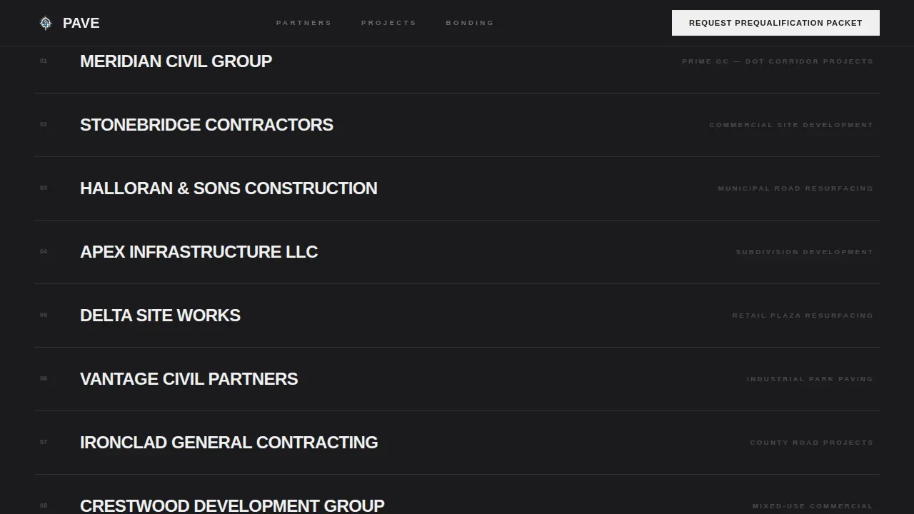 Licensed Asphalt Contractor Landing Page Template