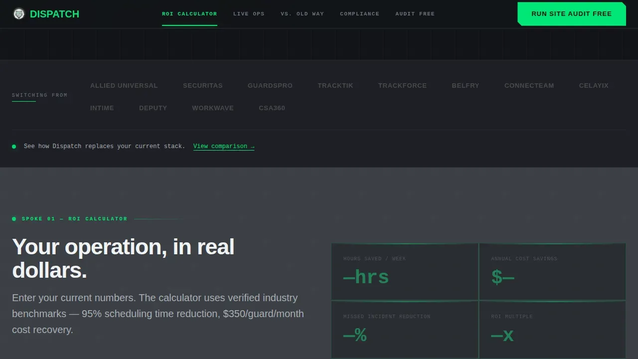 Live Security Operations Landing Page Template