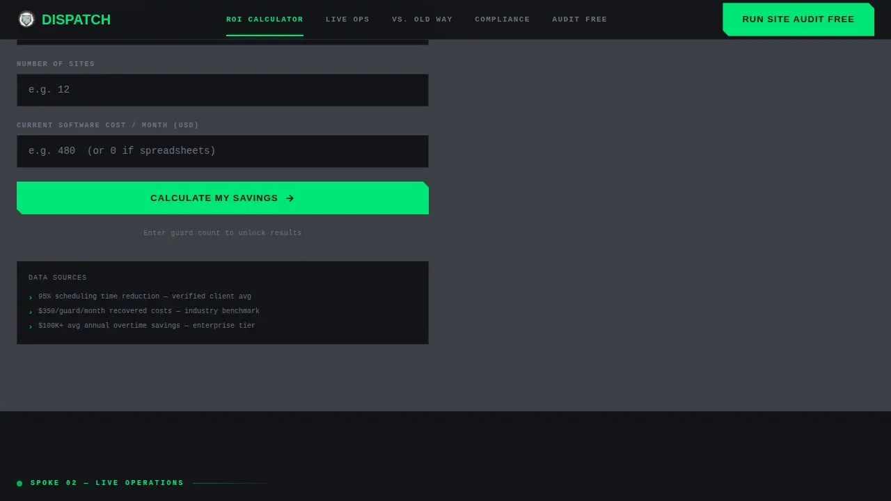 Live Security Operations Landing Page Template