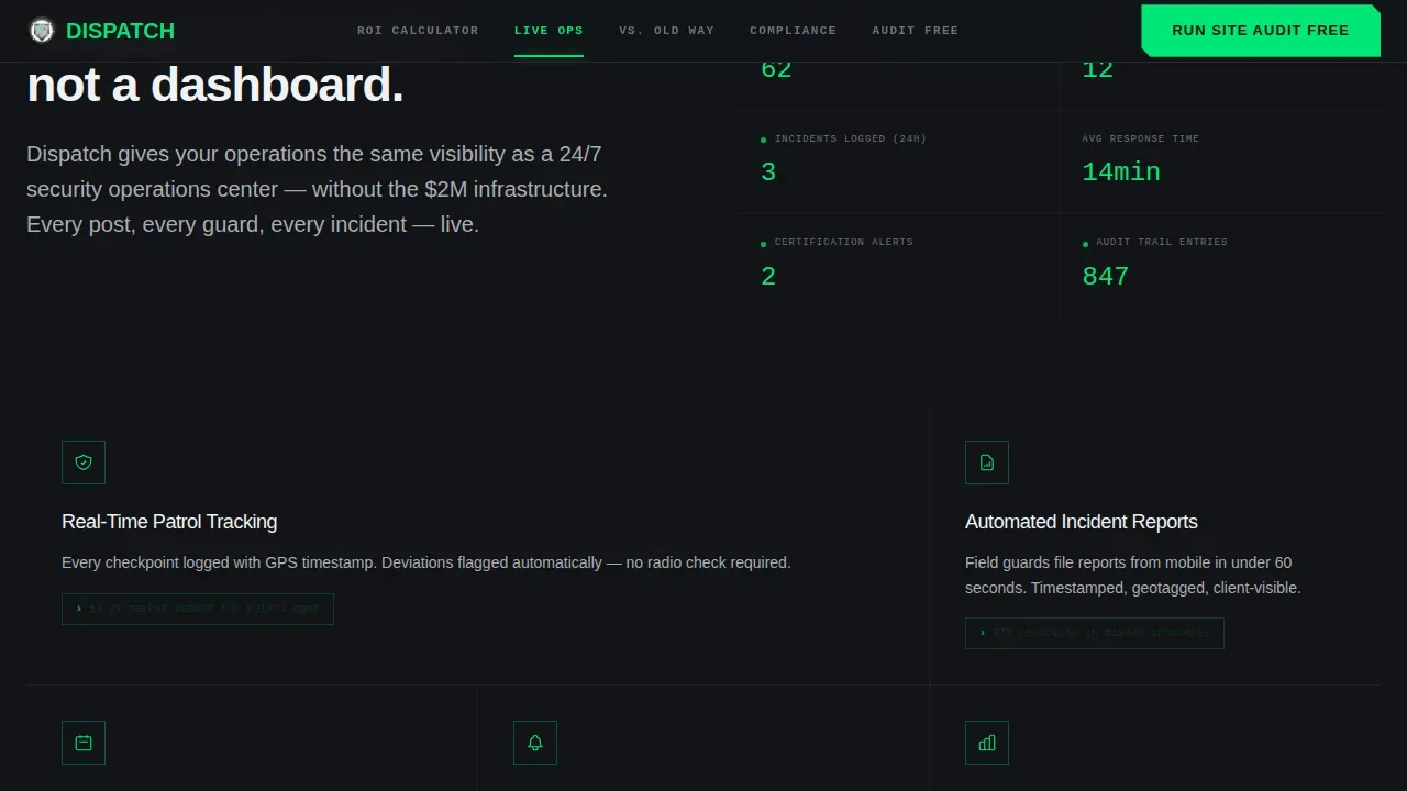 Live Security Operations Landing Page Template