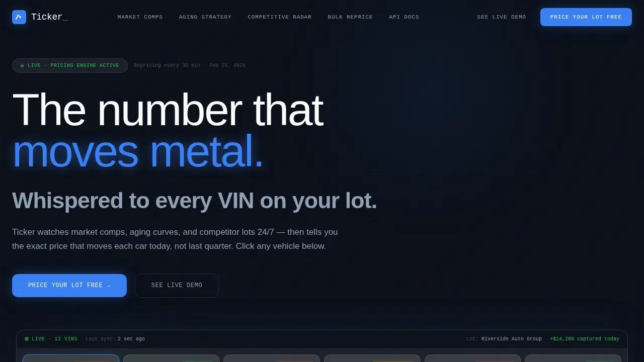 Intelligent Automotive Valuation Landing Page Template